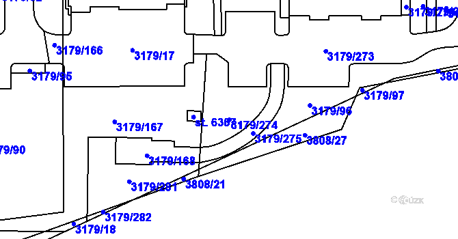Parcela st. 3179/274 v KÚ Klatovy, Katastrální mapa