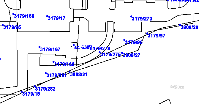 Parcela st. 3179/275 v KÚ Klatovy, Katastrální mapa