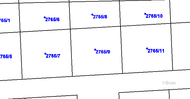 Parcela st. 2765/9 v KÚ Klatovy, Katastrální mapa