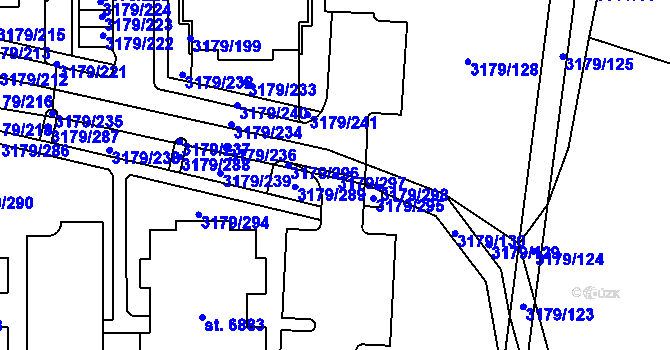 Parcela st. 3179/297 v KÚ Klatovy, Katastrální mapa