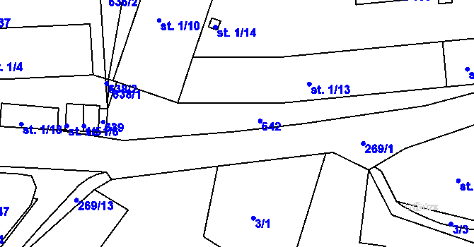 Parcela st. 1/17 v KÚ Sobětice u Klatov, Katastrální mapa