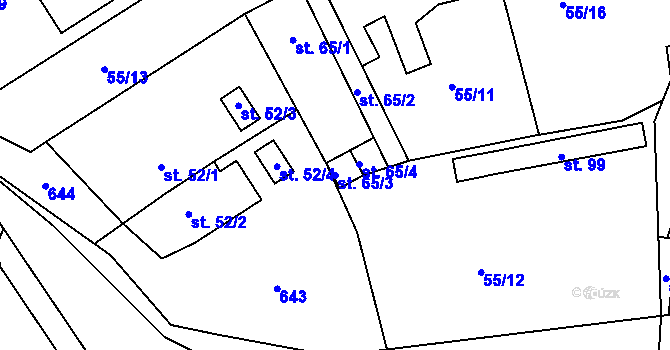 Parcela st. 65/3 v KÚ Sobětice u Klatov, Katastrální mapa
