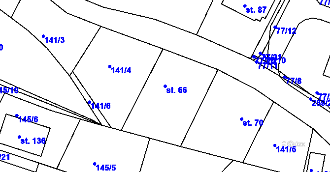 Parcela st. 66 v KÚ Sobětice u Klatov, Katastrální mapa