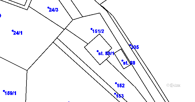 Parcela st. 89/1 v KÚ Sobětice u Klatov, Katastrální mapa
