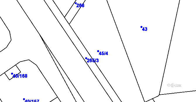 Parcela st. 45/4 v KÚ Sobětice u Klatov, Katastrální mapa