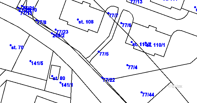Parcela st. 77/5 v KÚ Sobětice u Klatov, Katastrální mapa