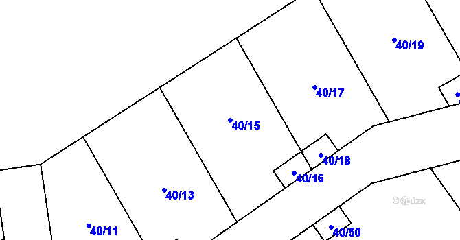 Parcela st. 40/15 v KÚ Sobětice u Klatov, Katastrální mapa