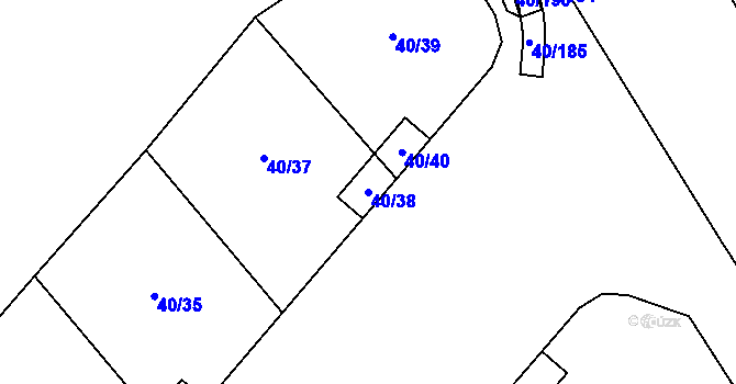 Parcela st. 40/38 v KÚ Sobětice u Klatov, Katastrální mapa