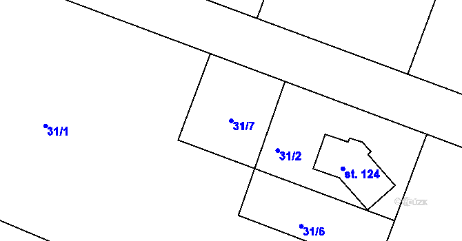 Parcela st. 31/7 v KÚ Sobětice u Klatov, Katastrální mapa