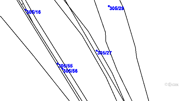 Parcela st. 305/27 v KÚ Sobětice u Klatov, Katastrální mapa