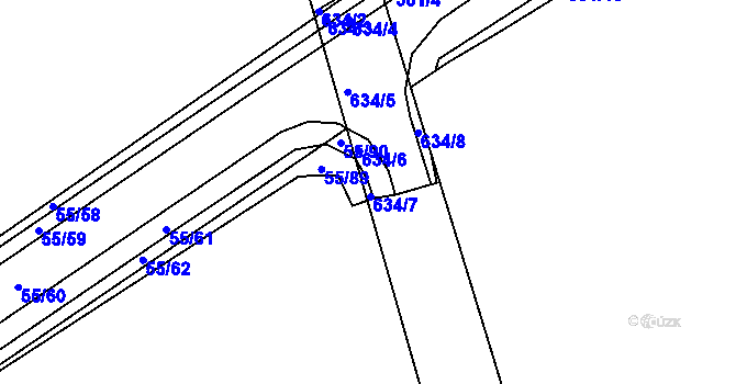Parcela st. 55/66 v KÚ Sobětice u Klatov, Katastrální mapa