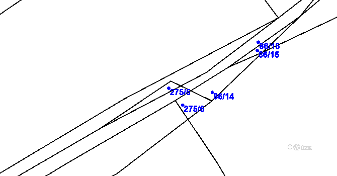 Parcela st. 275/5 v KÚ Kosmáčov, Katastrální mapa