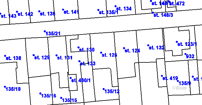 Parcela st. 125 v KÚ Luby, Katastrální mapa
