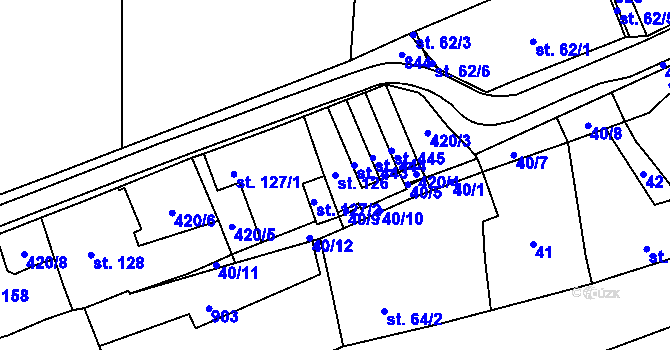 Parcela st. 126 v KÚ Luby, Katastrální mapa