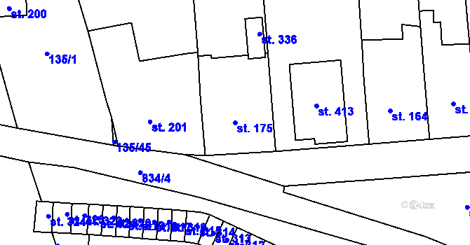 Parcela st. 175 v KÚ Luby, Katastrální mapa