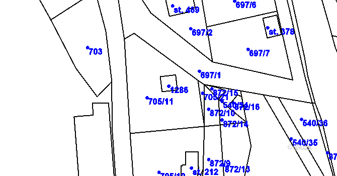 Parcela st. 211 v KÚ Luby, Katastrální mapa