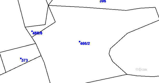 Parcela st. 466/2 v KÚ Luby, Katastrální mapa