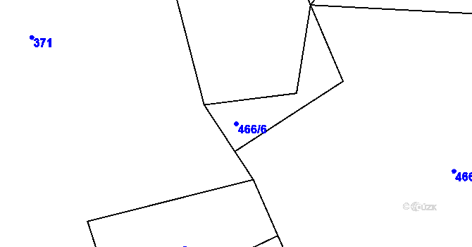 Parcela st. 466/6 v KÚ Luby, Katastrální mapa