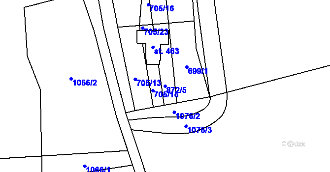 Parcela st. 872/5 v KÚ Luby, Katastrální mapa