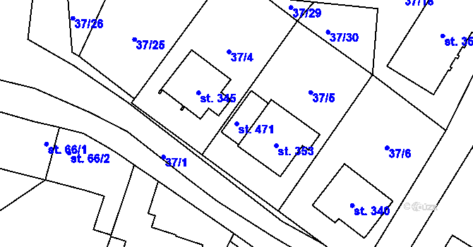 Parcela st. 471 v KÚ Luby, Katastrální mapa