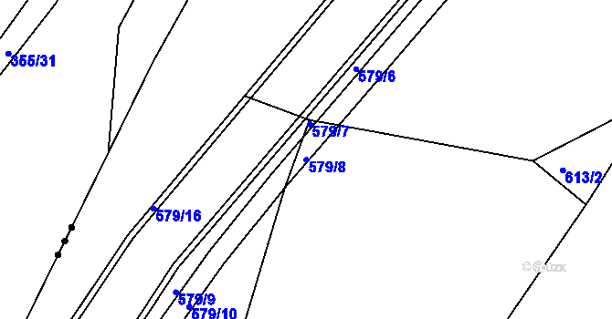 Parcela st. 579/8 v KÚ Luby, Katastrální mapa