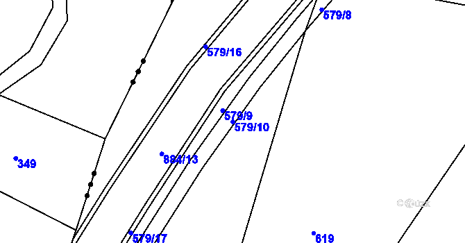 Parcela st. 579/10 v KÚ Luby, Katastrální mapa