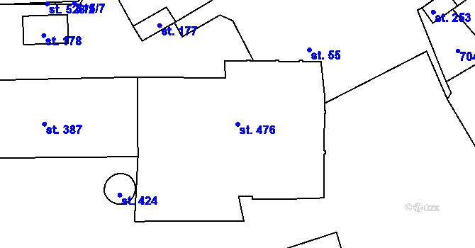 Parcela st. 476 v KÚ Luby, Katastrální mapa