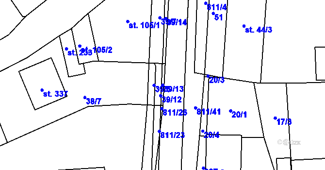 Parcela st. 39/13 v KÚ Luby, Katastrální mapa