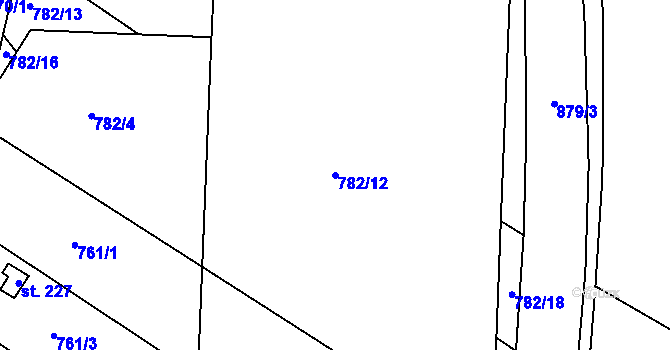 Parcela st. 782/12 v KÚ Luby, Katastrální mapa