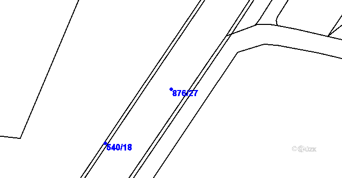 Parcela st. 876/27 v KÚ Luby, Katastrální mapa