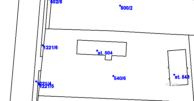 Parcela st. 504 v KÚ Luby, Katastrální mapa