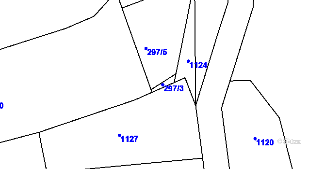 Parcela st. 297/3 v KÚ Luby, Katastrální mapa