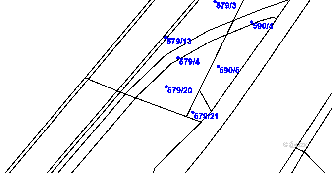 Parcela st. 579/20 v KÚ Luby, Katastrální mapa