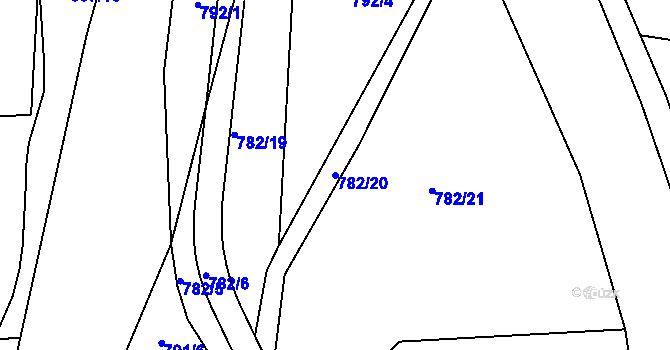 Parcela st. 782/20 v KÚ Luby, Katastrální mapa