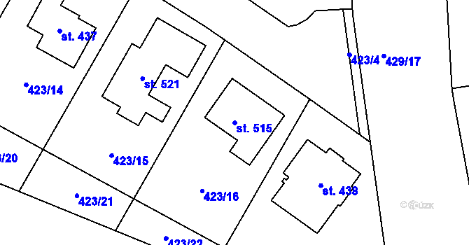 Parcela st. 515 v KÚ Luby, Katastrální mapa
