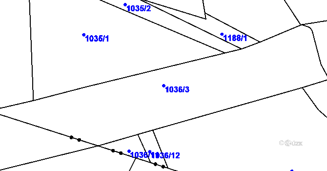 Parcela st. 1036/3 v KÚ Kal u Klatov, Katastrální mapa