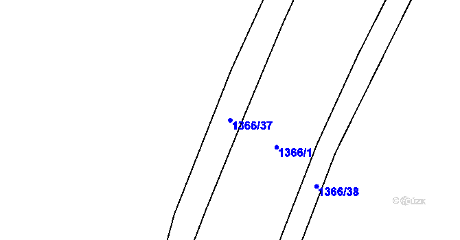 Parcela st. 1366/37 v KÚ Kal u Klatov, Katastrální mapa