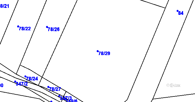 Parcela st. 78/29 v KÚ Klec, Katastrální mapa