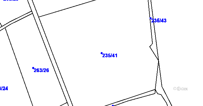 Parcela st. 235/41 v KÚ Klec, Katastrální mapa