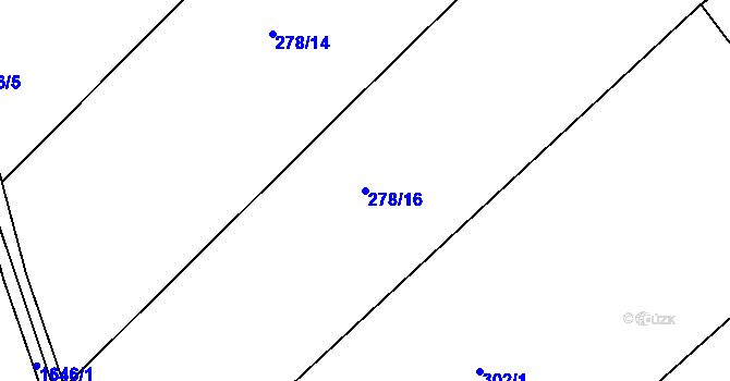 Parcela st. 278/16 v KÚ Klec, Katastrální mapa
