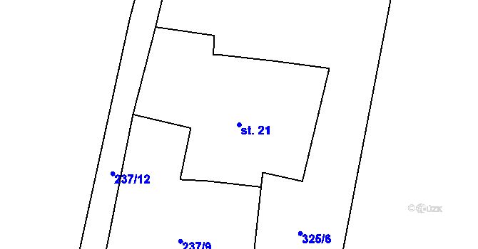 Parcela st. 21 v KÚ Klec, Katastrální mapa