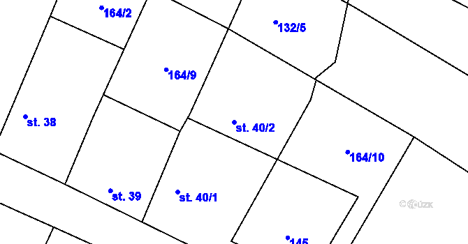 Parcela st. 40/2 v KÚ Klec, Katastrální mapa