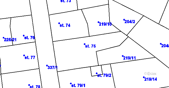 Parcela st. 75 v KÚ Klec, Katastrální mapa