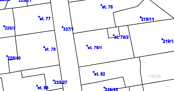Parcela st. 79/1 v KÚ Klec, Katastrální mapa