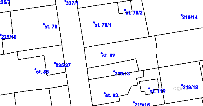 Parcela st. 82 v KÚ Klec, Katastrální mapa
