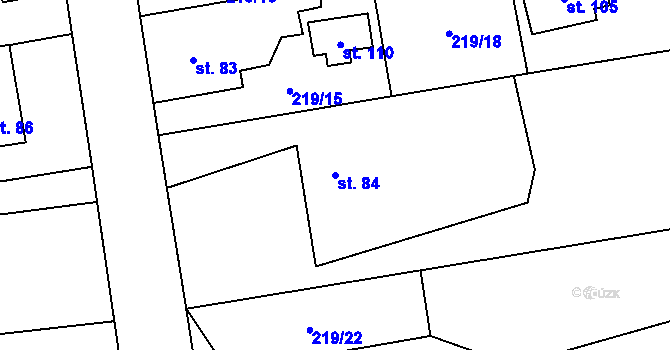 Parcela st. 84 v KÚ Klec, Katastrální mapa