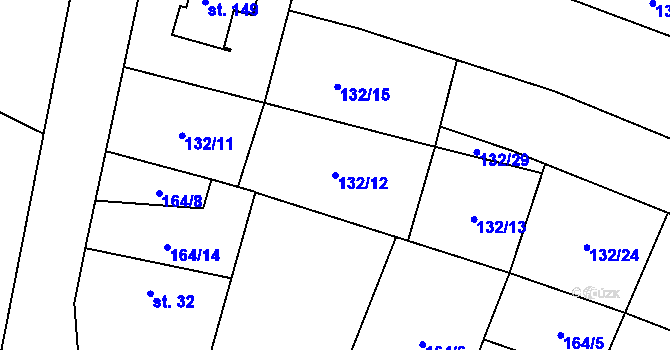 Parcela st. 132/12 v KÚ Klec, Katastrální mapa