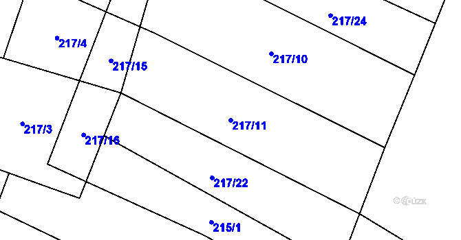 Parcela st. 217/11 v KÚ Klec, Katastrální mapa