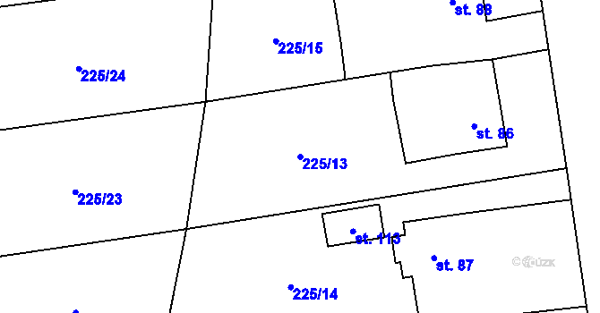 Parcela st. 225/13 v KÚ Klec, Katastrální mapa