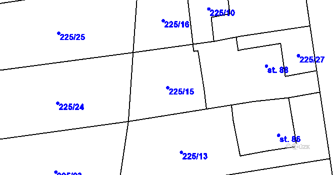 Parcela st. 225/15 v KÚ Klec, Katastrální mapa